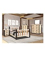 Rustic King Log Bed - Natural/Walnut