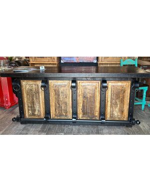 96” Pancho Villa Bar - Black  (Needs Live Edge Slab)