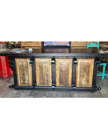 96” Pancho Villa Bar - Black  (Needs Live Edge Slab)