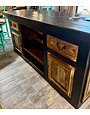 96” Pancho Villa Bar - Black  (Needs Live Edge Slab)