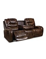 Brookshire Leather Power Reclining Sofa w/Headrest - Vintage Carmel