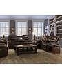 Brookshire Leather Power Reclining Sofa w/Headrest - Vintage Carmel