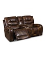 Brookshire Leather Power Reclining Loveseat w/Headrest - Vintage Carmel
