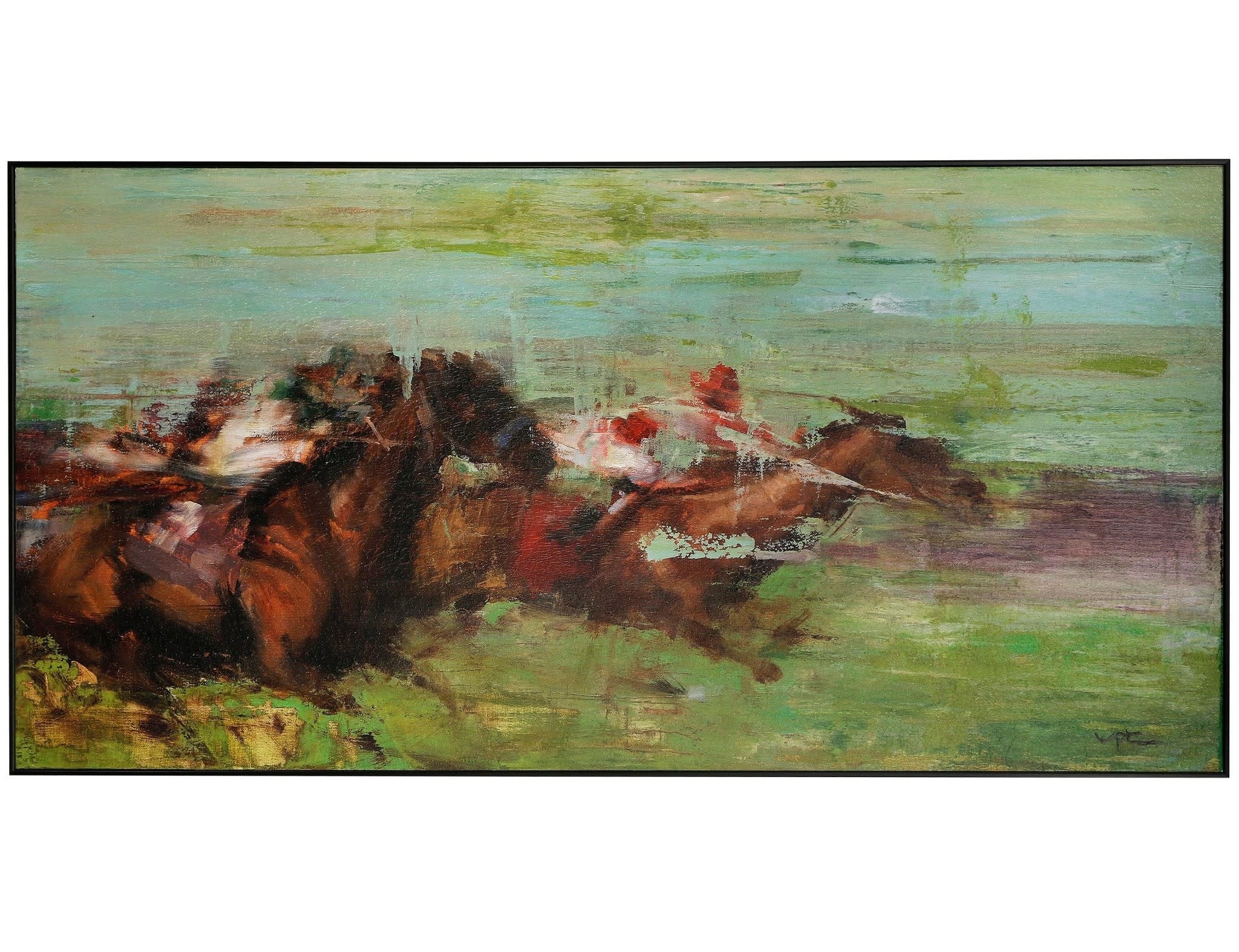 Horse Races Framed Art (49"x 25")