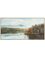 Autumn at the Lake Framed Canvas (48" x 24")