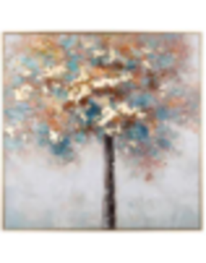 Spring Spruce w/Gold Leaf Canvas (28' x 28")