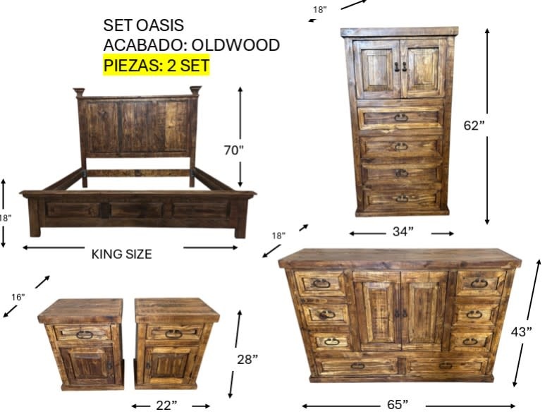 Francisco's Oasis King Bedroom Group - Old Wood