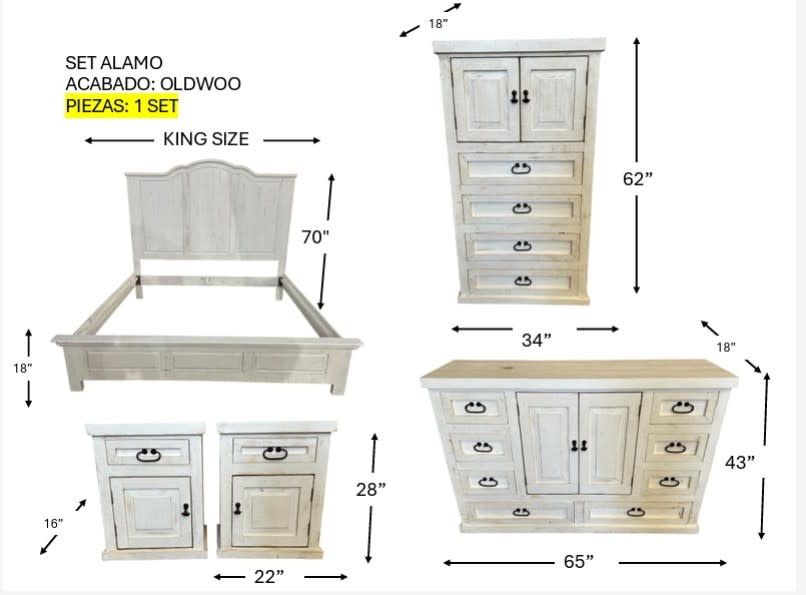 Francisco's Alamo King Bedroom Group - White