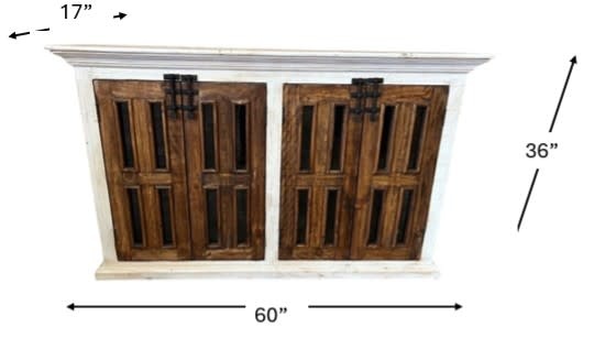 60" Natalie Console - White/Cascara