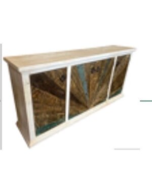 80" Xenia Console - White/Cascara