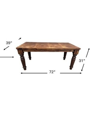 6' Santa Paola Dining Table - Old Wood/Cascara