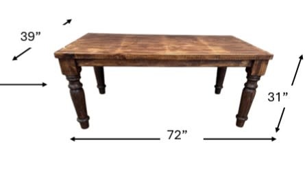 6' Santa Paola Dining Table - Old Wood/Cascara