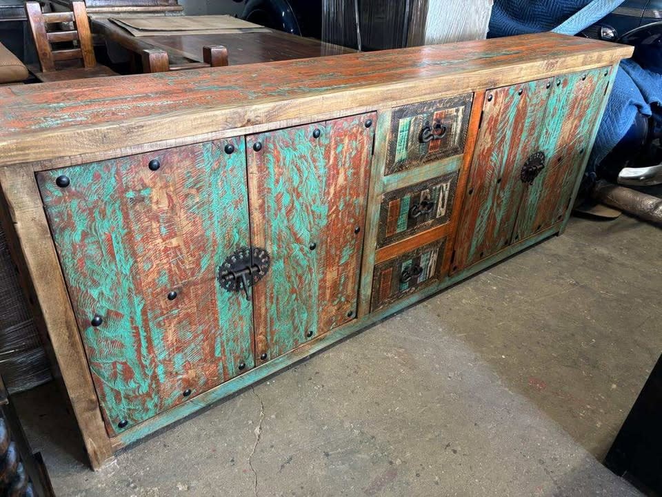 100" Ensenada Console - Paprika/Turq/Cascara