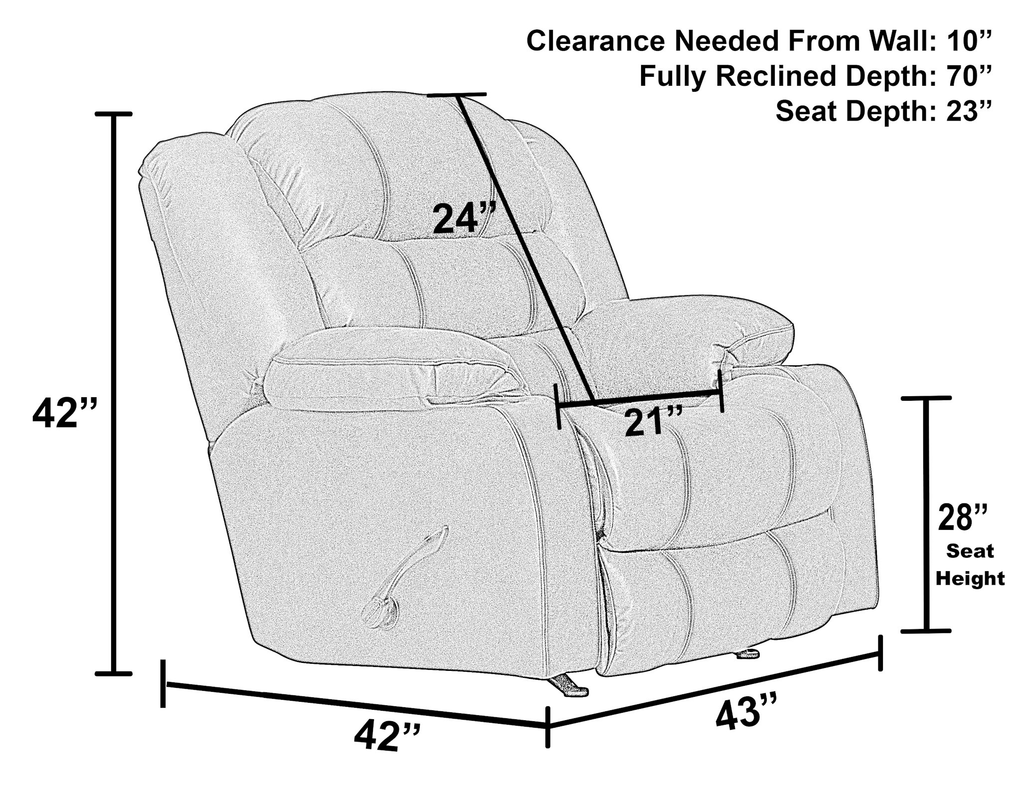 Beckley Rocker Recliner - Walnut