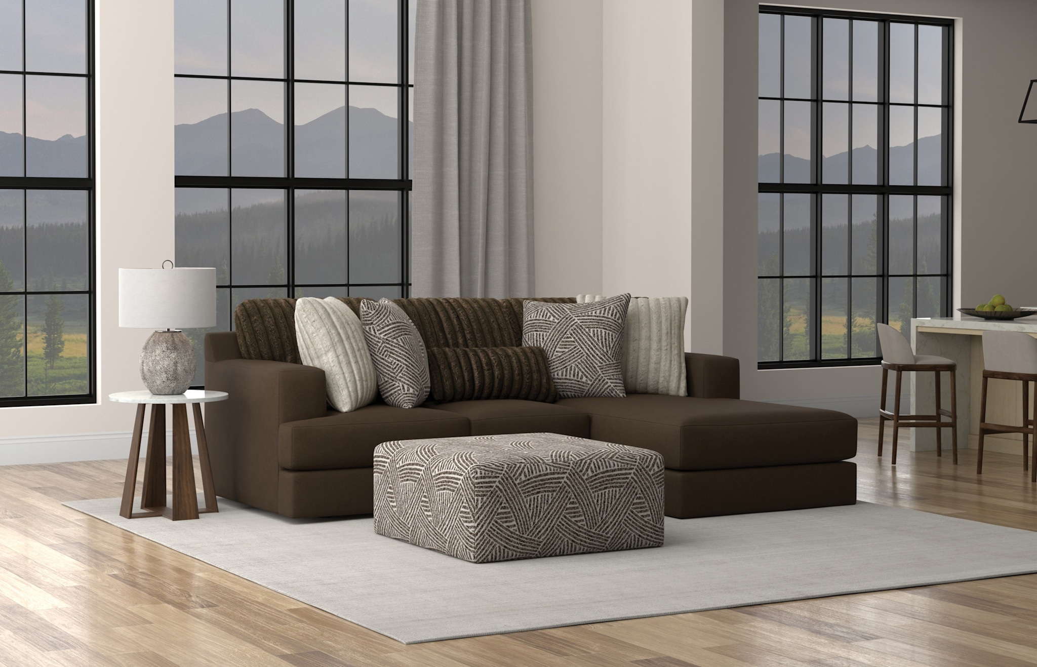 Logan LSF Loveseat - Chocolate