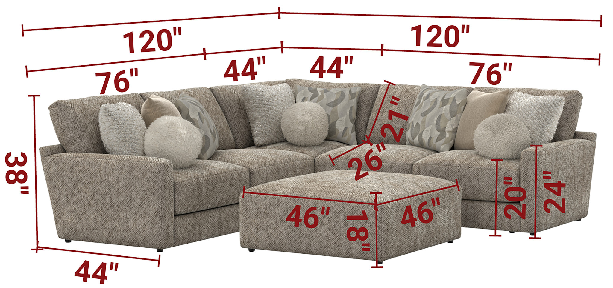 Turner LSF Sofa - Mushrooom