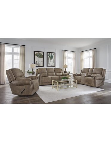 Burr Ridge Power Recliner w/Headrest & Lumbar - Hazelnut