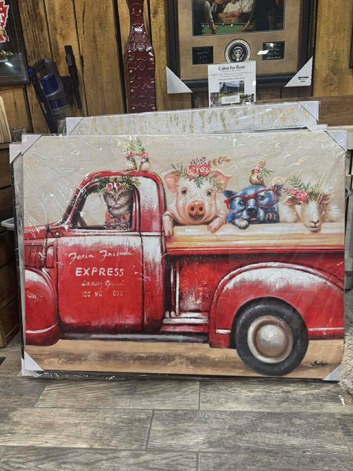 Red Farm Truck Canvas
