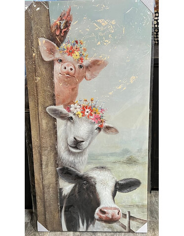 Farm Animals on Corner Canvas