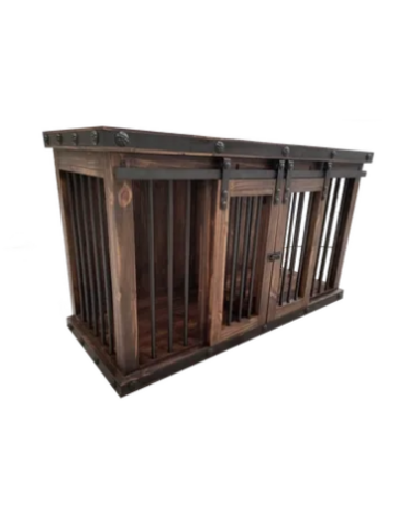 72" Barn Door Double Dog House Kennel - Red River