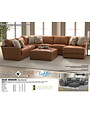 Minori Leather Sectional - Whiskey