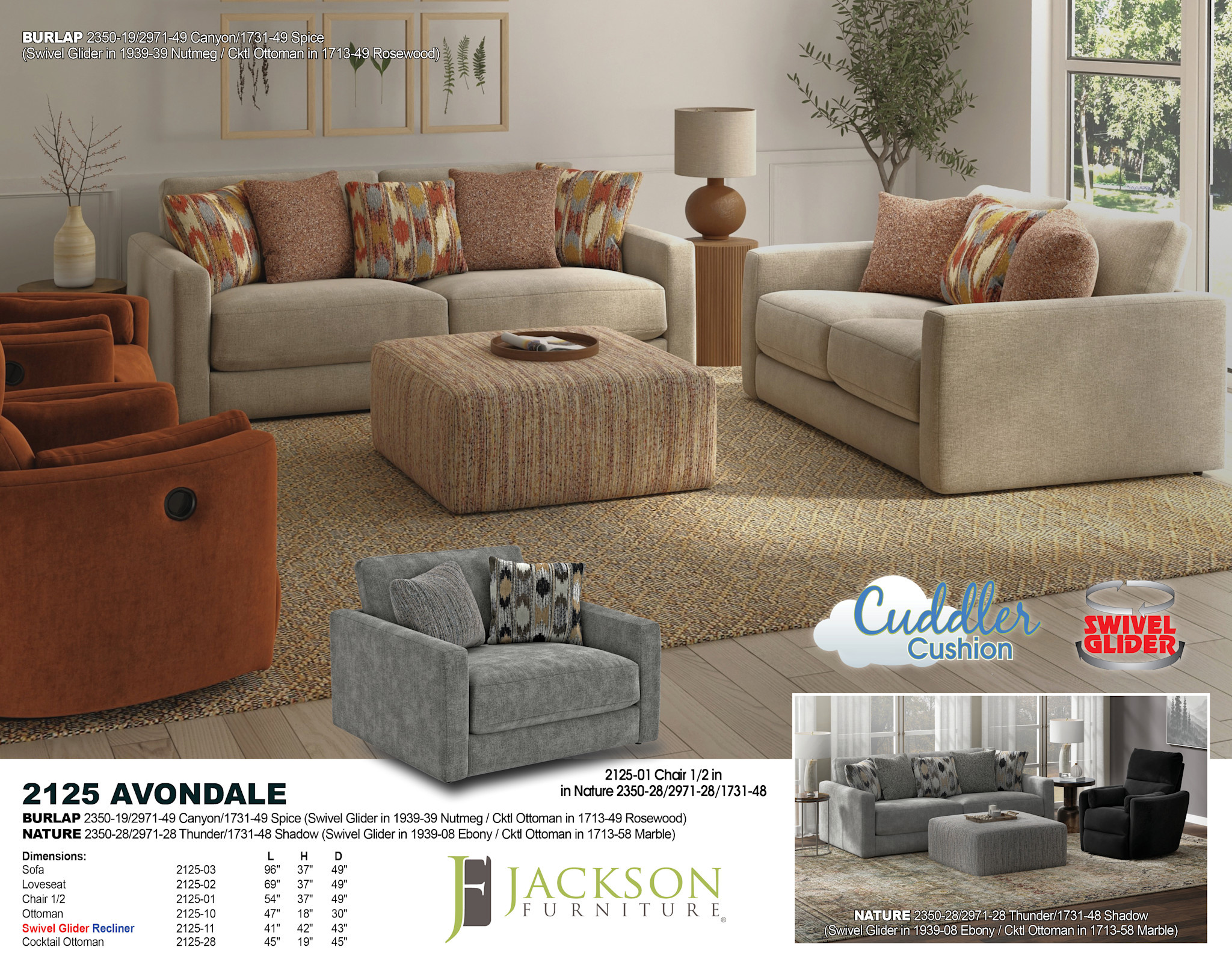 Avondale Loveseat - Burlap