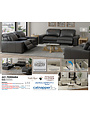 Ferrara Leather Power Reclining Zero Gravity Adj Head Sofa - Black