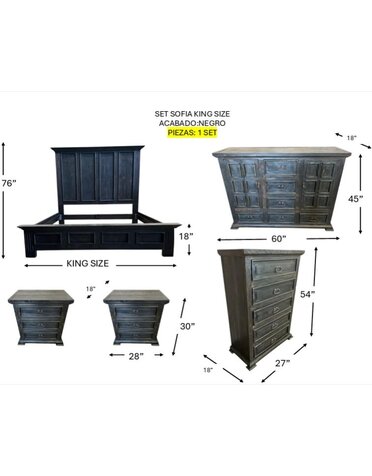 Francisco's Sofia King Bedroom Set - Old Wood