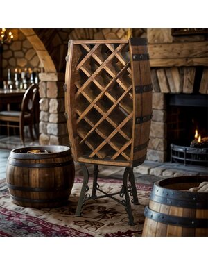 Wine Cave Half Barrel Wine Rack (attach to wall)