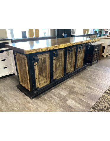96" Pancho Villa Live Edge Bar - Black