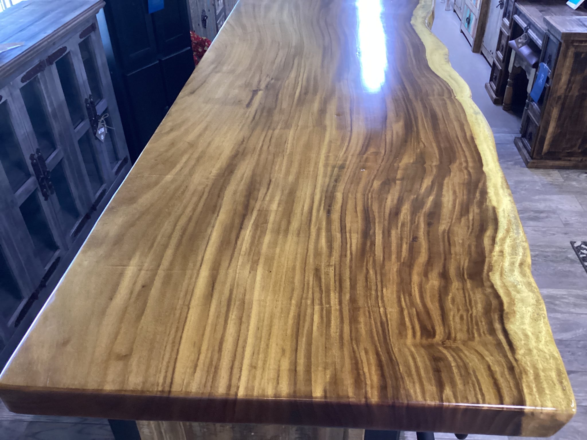 96" Pancho Villa Live Edge Bar - Black