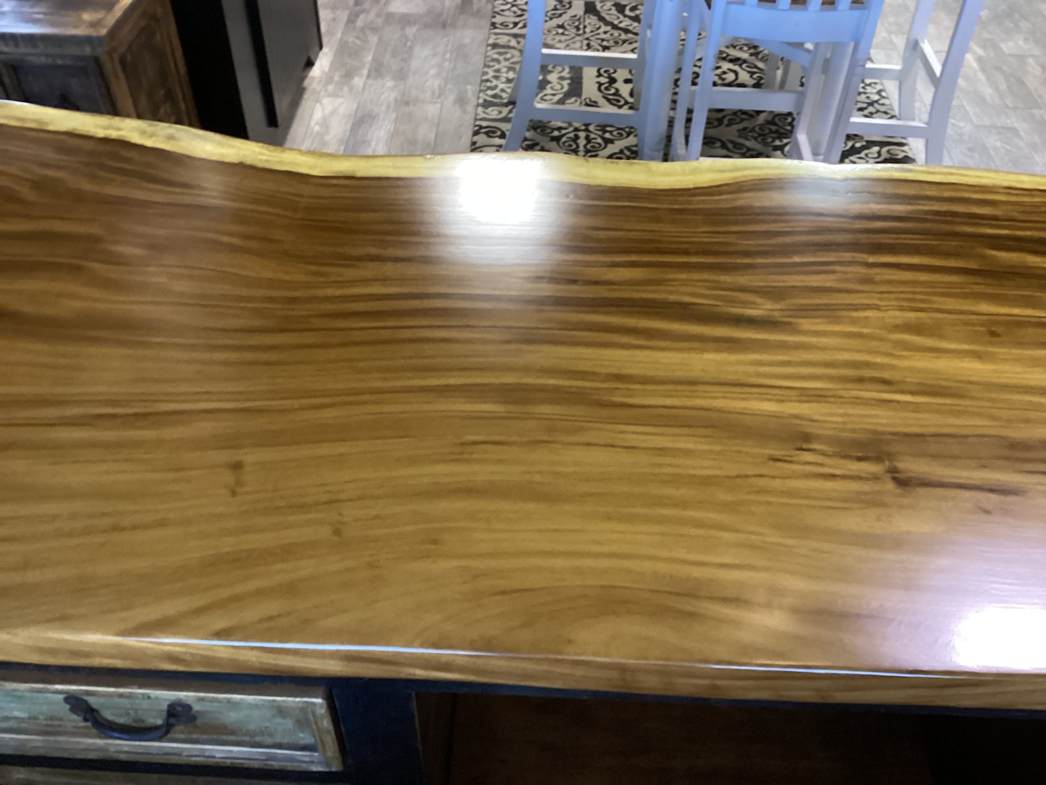 96" Pancho Villa Live Edge Bar - Black