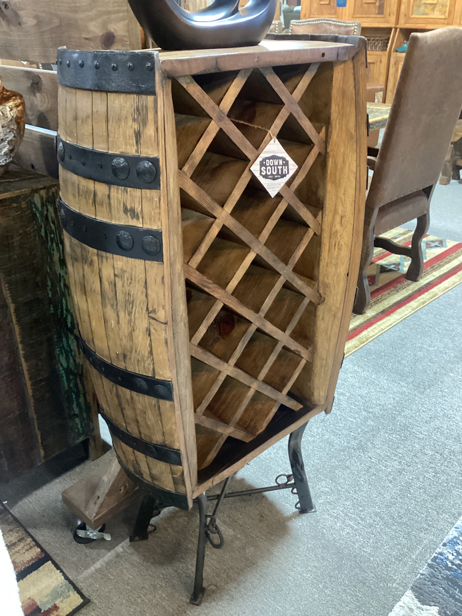 Wine Cave Half Barrel Wine Rack (attach to wall)