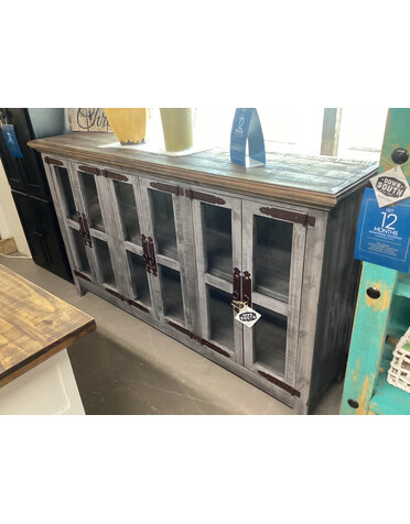 San Miguel 6 Door w/Glass Sideboard - Gray