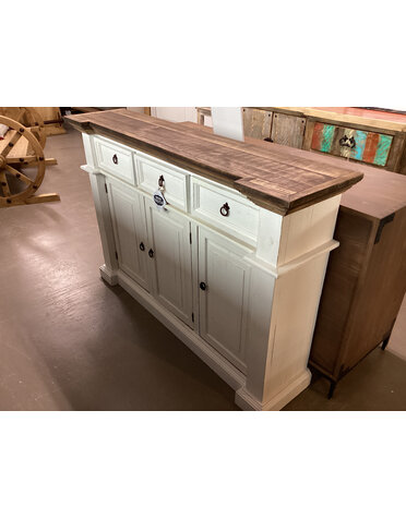 Samy Sofa Table (3 Drawers/3 Doors) - White