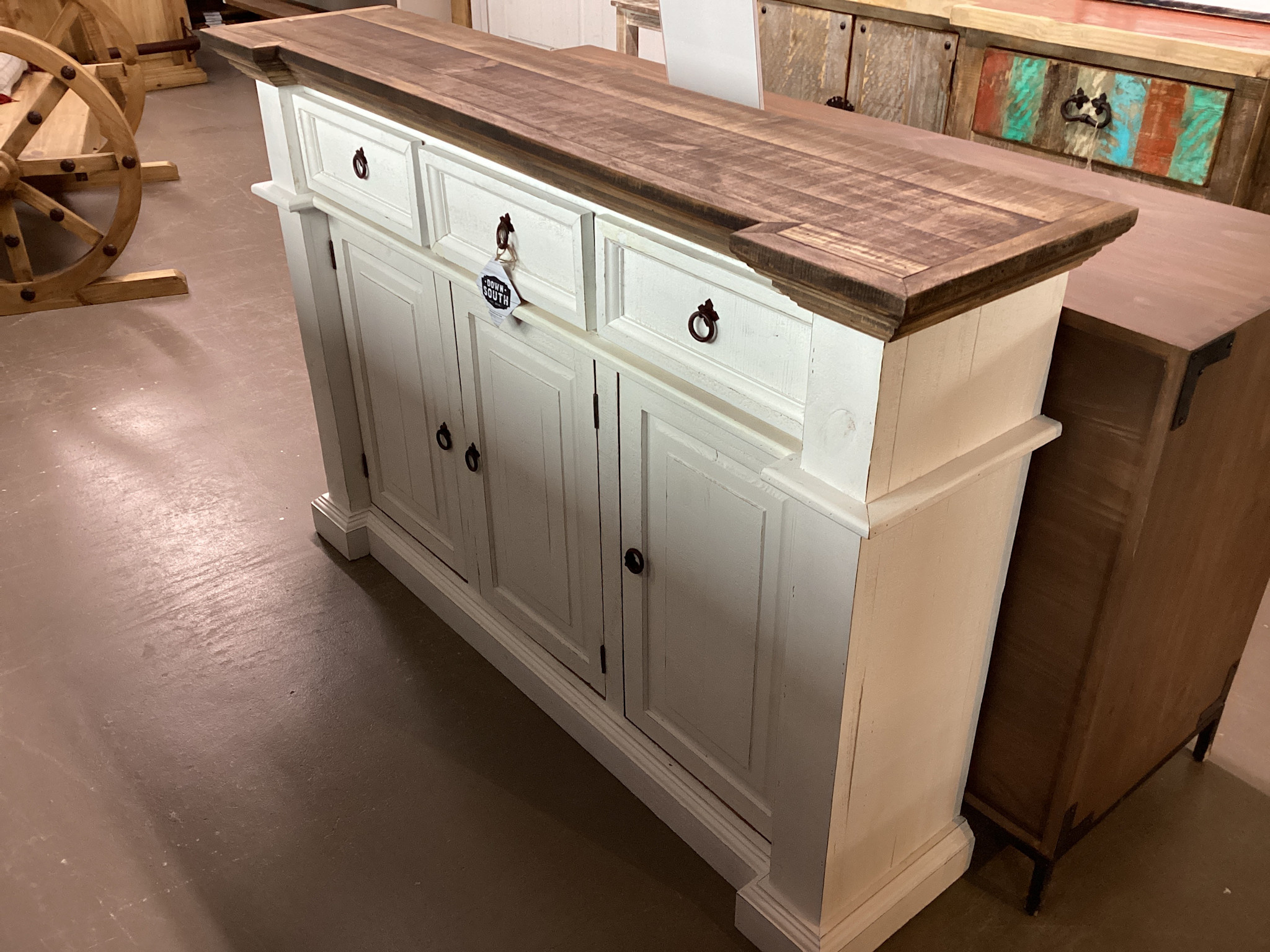 Samy Sofa Table (3 Drawers/3 Doors) - White