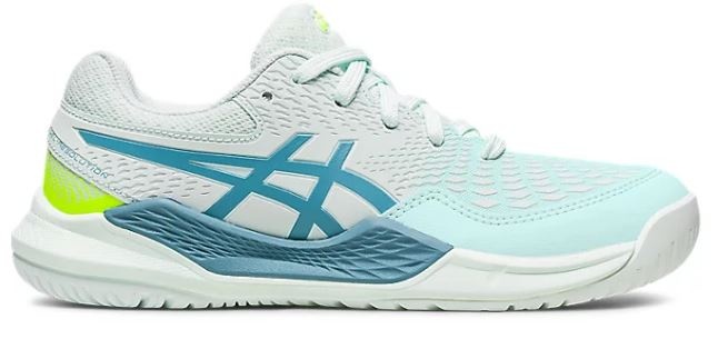 ASICS Gel-Resolution 9 Grade School Shoe, Steel blue /Hazard Green 7 M Big Kid ASICS Gel Resolution 9  main image 4