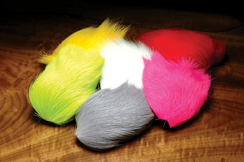 Hareline Deer Belly Hair Dyed Over White