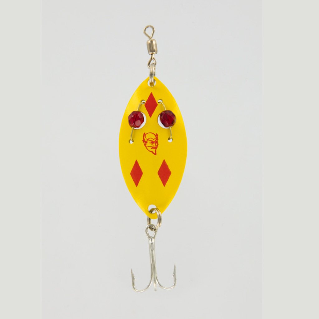 Eppinger's Dardevle Cop-E-Cat 1/3oz Fishing Lure Spoon #7379 Yellow 5  Diamonds - Conseil scolaire francophone de Terre-Neuve et Labrador