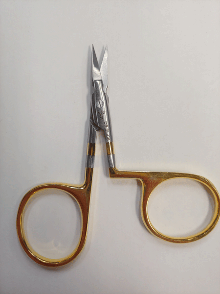 Dr. Slick Arrow Scissor, 3-1/2", Twisted Gold Loops