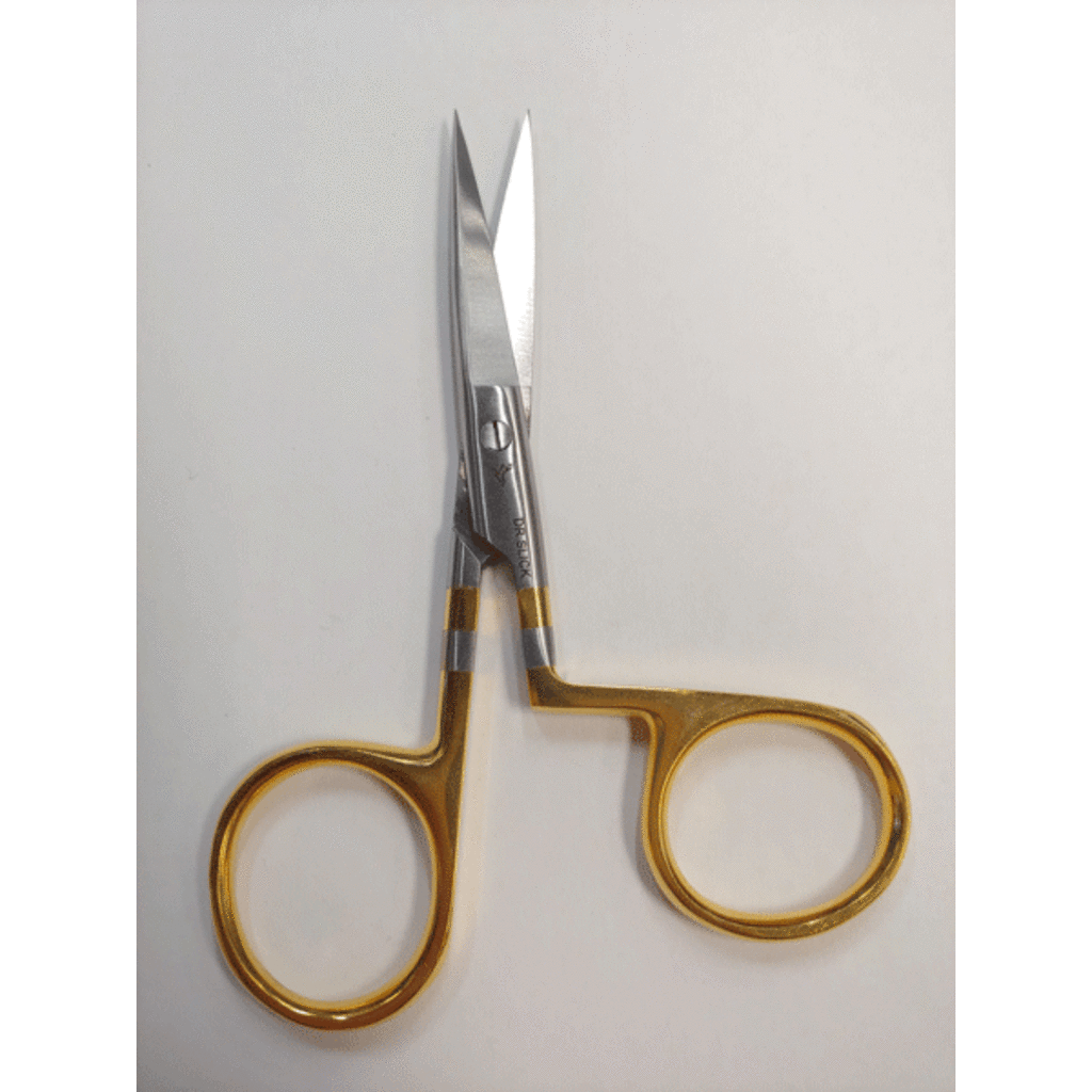 Dr. Slick Hair Scissor, 4-1/2", Twisted Loop, Gold Loops, Straight