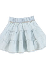 Lil Leggs Denim Tencil Tiered Skirt