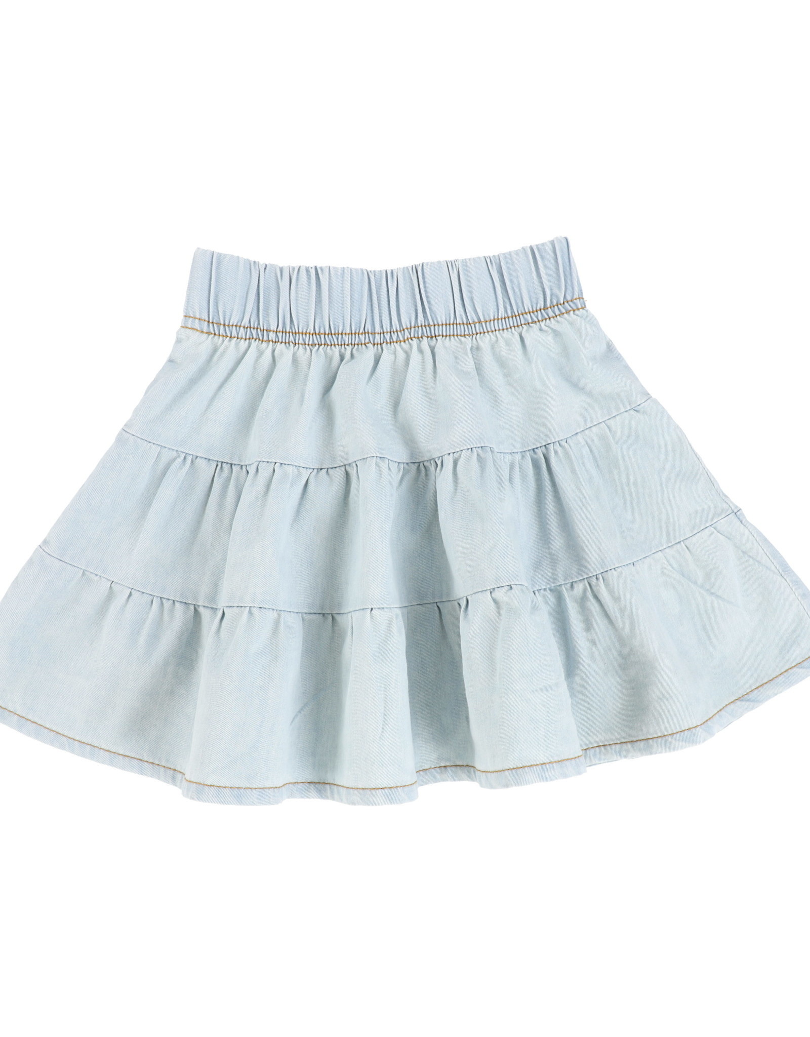 Lil Leggs Denim Tencil Tiered Skirt