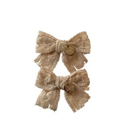 Halo Luxe Isla Lace Knit Bow  Double Clip