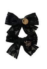 Halo Luxe Isla Lace Knit Bow  Double Clip