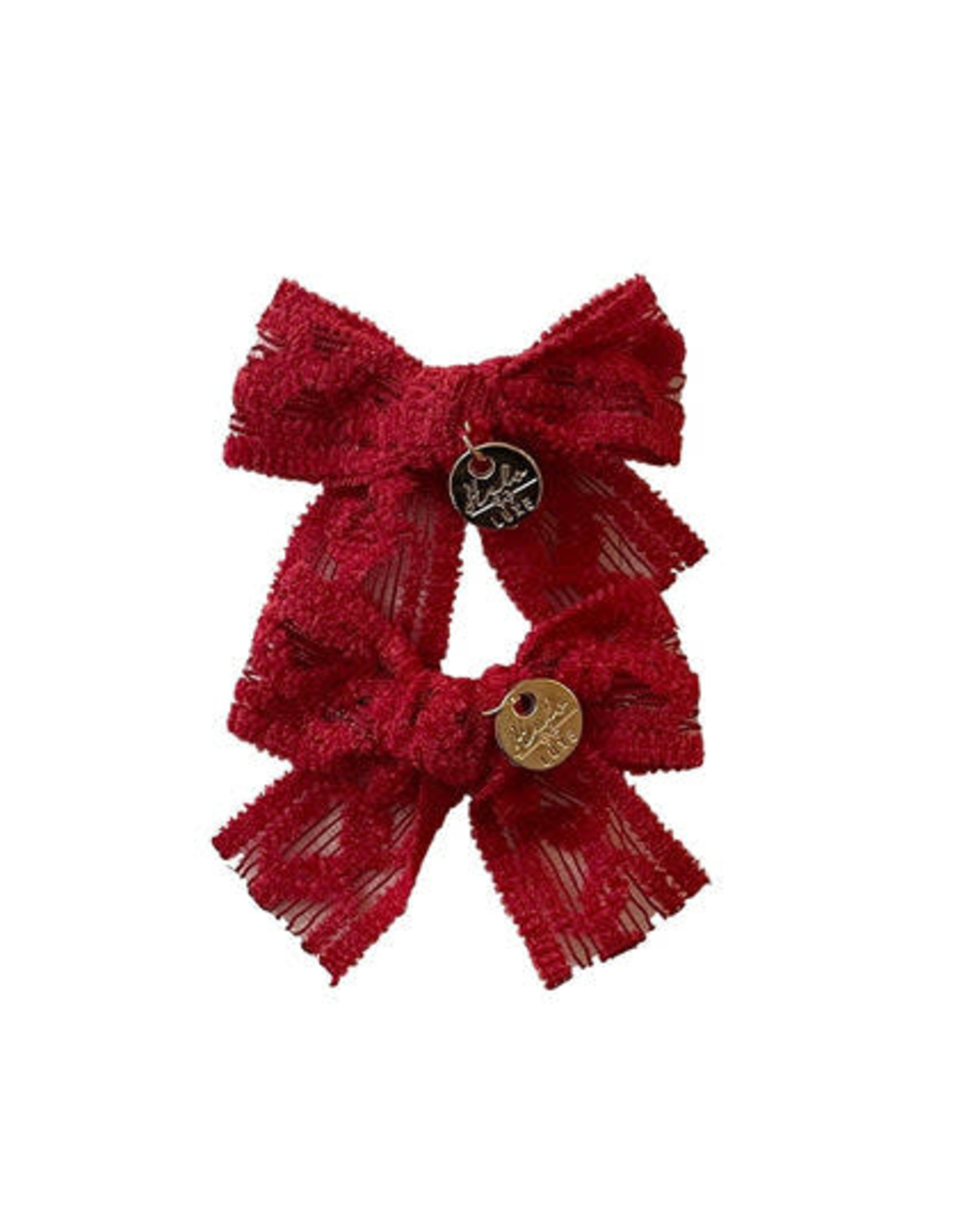 Halo Luxe Isla Lace Knit Bow  Double Clip