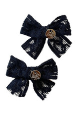 Halo Luxe Isla Lace Knit Bow  Double Clip