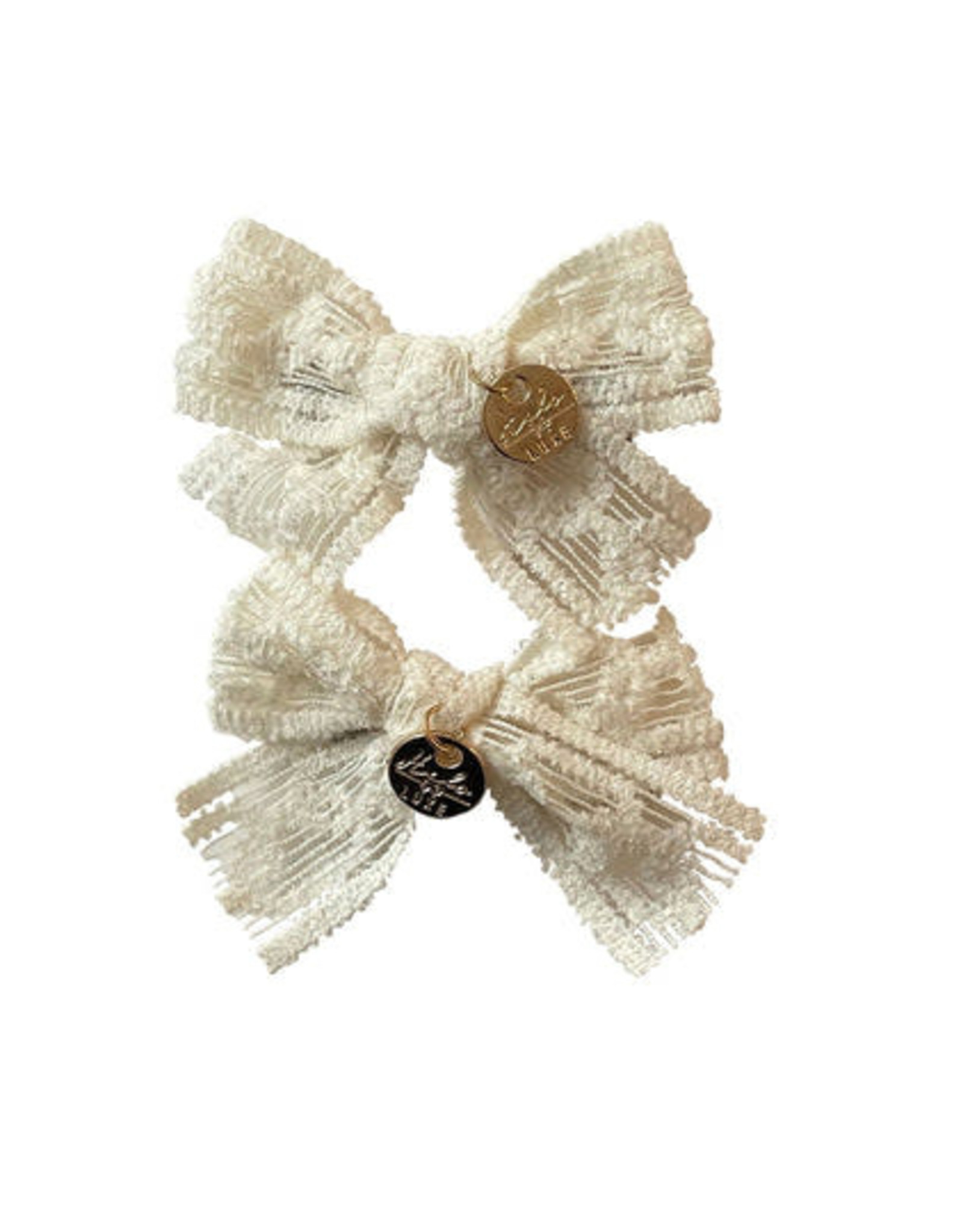 Halo Luxe Isla Lace Knit Bow  Double Clip