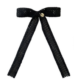 Halo Luxe Della Chenille Lace Bow Long Tail Clip