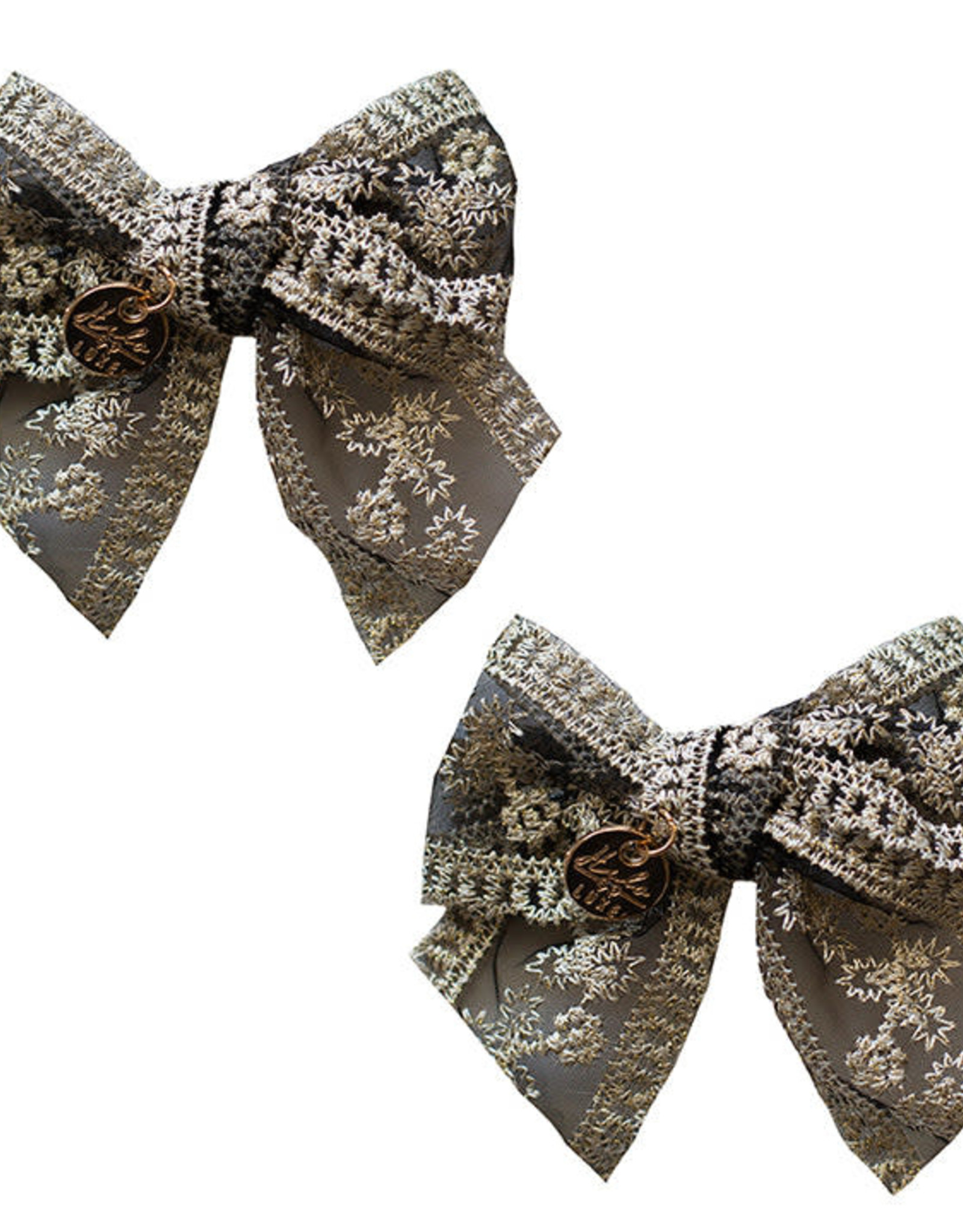 Halo Luxe Anna Lace Double Bow Clips